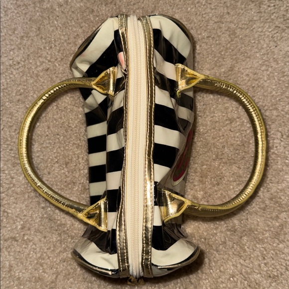 Betsey Johnson Black and White Striped Satchel, Vintage, Rare BETSEY JOHNSON - Picture 9 of 14